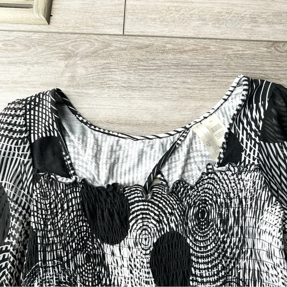 Nicole Benisti Polka Dots Sheer Sleeve Cutout Back  Stretch Dress - Picture 6 of 16